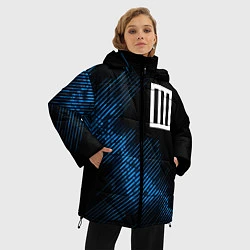 Куртка зимняя женская Paramore звуковая волна, цвет: 3D-черный — фото 2