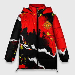 Куртка зимняя женская ФК Манчестер Юнайтед команда, цвет: 3D-черный