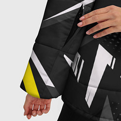 Куртка зимняя женская ФК Барселона эмблема, цвет: 3D-черный — фото 2