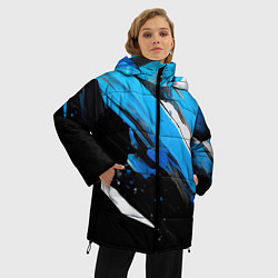 Куртка зимняя женская Black blue white, цвет: 3D-черный — фото 2