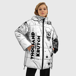 Куртка зимняя женская Thousand Foot Krutch и рок символ на светлом фоне, цвет: 3D-черный — фото 2