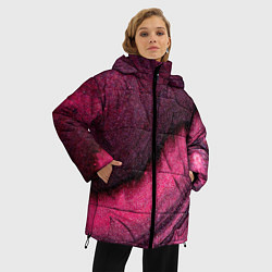 Куртка зимняя женская Блёстки розовые, цвет: 3D-красный — фото 2