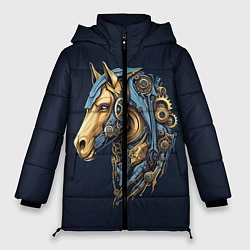 Куртка зимняя женская Механический конь, цвет: 3D-черный