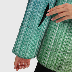 Куртка зимняя женская Градиент полосы зеленый, цвет: 3D-черный — фото 2