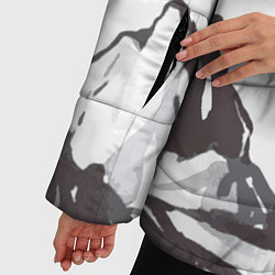 Куртка зимняя женская Цветущая сакура и солнце - Япония, цвет: 3D-светло-серый — фото 2