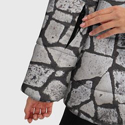 Куртка зимняя женская Каменный серый паттерн, цвет: 3D-красный — фото 2
