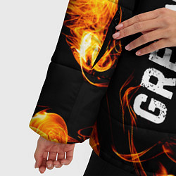 Куртка зимняя женская Green Day и пылающий огонь, цвет: 3D-черный — фото 2