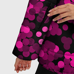 Куртка зимняя женская Красно розовые конфетти на черном, цвет: 3D-светло-серый — фото 2