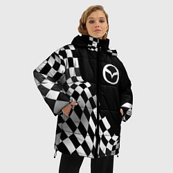 Куртка зимняя женская Mazda racing flag, цвет: 3D-черный — фото 2