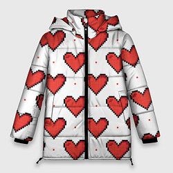Куртка зимняя женская Pixel heart, цвет: 3D-черный