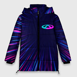 Куртка зимняя женская Chery neon speed lines, цвет: 3D-черный
