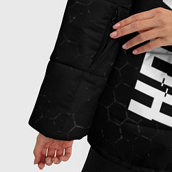 Куртка зимняя женская Hitman glitch на темном фоне: надпись, символ, цвет: 3D-черный — фото 2