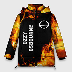 Куртка зимняя женская Ozzy Osbourne и пылающий огонь, цвет: 3D-черный