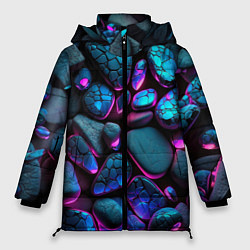 Куртка зимняя женская Неоновые камни, цвет: 3D-светло-серый