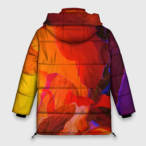Женская зимняя куртка Красно-оранжевый камень / 3D-Светло-серый – фото 2
