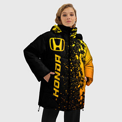 Куртка зимняя женская Honda - gold gradient: по-вертикали, цвет: 3D-черный — фото 2