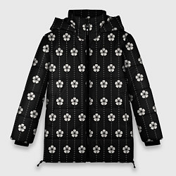Куртка зимняя женская Японский узор цветов, цвет: 3D-светло-серый