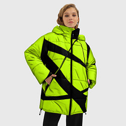 Куртка зимняя женская Звезда - лаймовый и черный - Хуф и Ся - дополнение, цвет: 3D-черный — фото 2