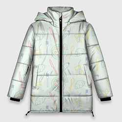 Куртка зимняя женская Pizza lover, цвет: 3D-светло-серый