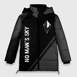 Куртка зимняя женская No Mans Sky glitch на темном фоне: надпись, символ, цвет: 3D-черный