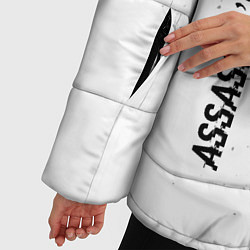 Куртка зимняя женская Assassins Creed glitch на светлом фоне: надпись, с, цвет: 3D-черный — фото 2