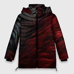 Куртка зимняя женская Темно-красная текстура, цвет: 3D-черный