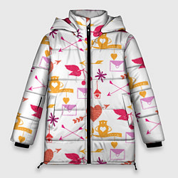 Куртка зимняя женская Письма любви, цвет: 3D-светло-серый