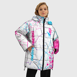 Куртка зимняя женская Death Stranding neon gradient style: надпись, симв, цвет: 3D-черный — фото 2