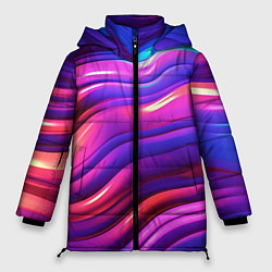 Куртка зимняя женская Неоновые волны, цвет: 3D-светло-серый