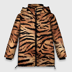 Куртка зимняя женская Полосатая шкура тигра, цвет: 3D-черный