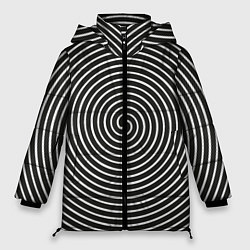 Куртка зимняя женская Оптическая иллюзия спираль, цвет: 3D-черный