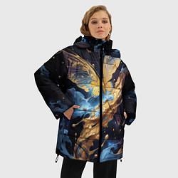 Куртка зимняя женская Бабочка краски узор, цвет: 3D-светло-серый — фото 2