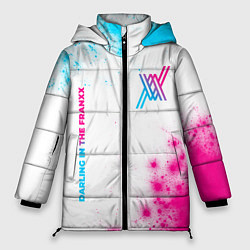 Куртка зимняя женская Darling in the FranXX neon gradient style: надпись, цвет: 3D-черный