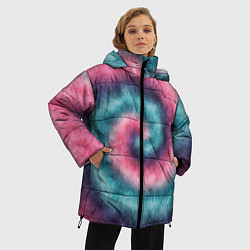 Куртка зимняя женская Тай дай космос, цвет: 3D-черный — фото 2