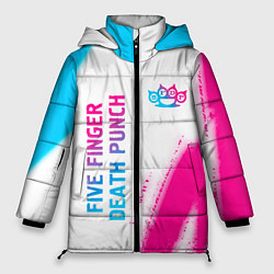 Куртка зимняя женская Five Finger Death Punch neon gradient style: надпи, цвет: 3D-черный