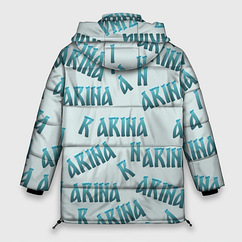 Женская зимняя куртка Арина - текст паттерн / 3D-Светло-серый – фото 2