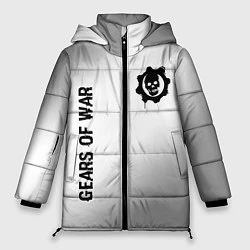Куртка зимняя женская Gears of War glitch на светлом фоне: надпись, симв, цвет: 3D-черный