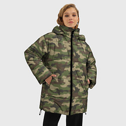 Куртка зимняя женская Камуфляж лесной зелёный, цвет: 3D-черный — фото 2