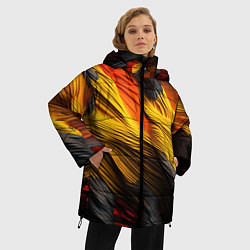 Куртка зимняя женская Черно-желтая текстура, цвет: 3D-черный — фото 2