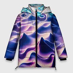 Куртка зимняя женская Морское дно абстракция, цвет: 3D-черный