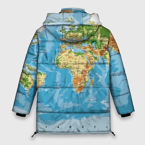 Женская зимняя куртка Атлас мира / 3D-Светло-серый – фото 2