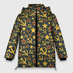 Куртка зимняя женская Серп и Молот - СССР, цвет: 3D-красный