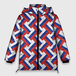 Куртка зимняя женская Россия - плетёнка, цвет: 3D-черный