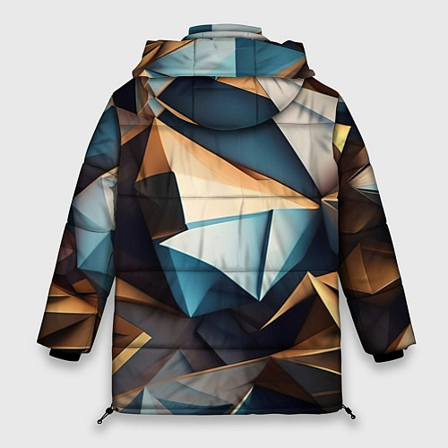 Женская зимняя куртка Геометрический принт от нейросети / 3D-Светло-серый – фото 2