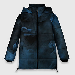 Куртка зимняя женская Синий туман текстура от нейросети, цвет: 3D-черный