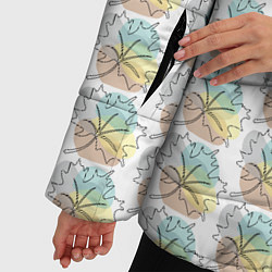 Куртка зимняя женская Кленовые листики, цвет: 3D-черный — фото 2