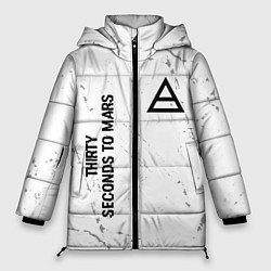 Куртка зимняя женская Thirty Seconds to Mars glitch на светлом фоне: над, цвет: 3D-черный