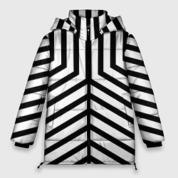 Женская зимняя куртка Черно-белые полосы в узоре
