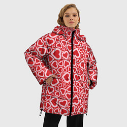 Куртка зимняя женская Любовь - сердечки, цвет: 3D-светло-серый — фото 2