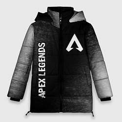 Женская зимняя куртка Apex Legends glitch на темном фоне: надпись, симво